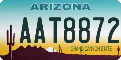 AZ license plate AAT8872