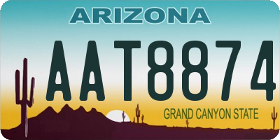 AZ license plate AAT8874