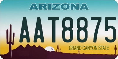 AZ license plate AAT8875