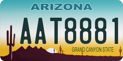 AZ license plate AAT8881