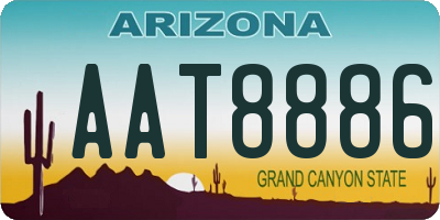 AZ license plate AAT8886