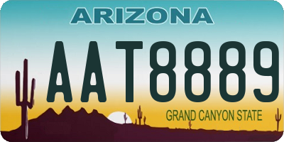 AZ license plate AAT8889