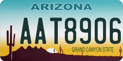 AZ license plate AAT8906