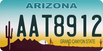 AZ license plate AAT8912