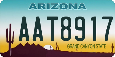 AZ license plate AAT8917