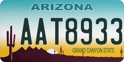AZ license plate AAT8933