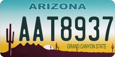 AZ license plate AAT8937