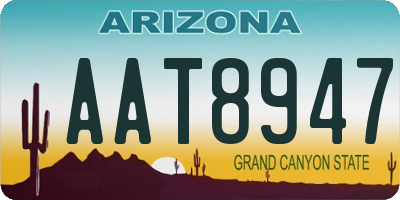 AZ license plate AAT8947
