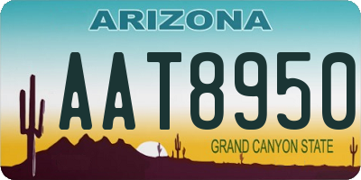 AZ license plate AAT8950