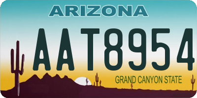 AZ license plate AAT8954