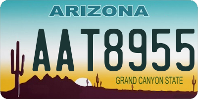 AZ license plate AAT8955