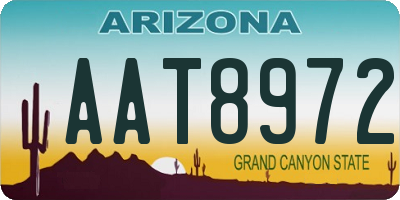 AZ license plate AAT8972
