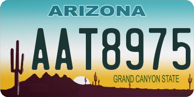 AZ license plate AAT8975