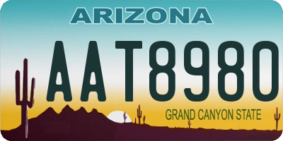 AZ license plate AAT8980