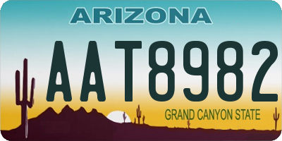 AZ license plate AAT8982