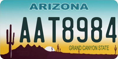 AZ license plate AAT8984