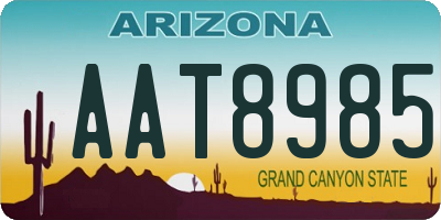 AZ license plate AAT8985