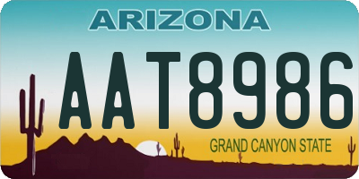 AZ license plate AAT8986