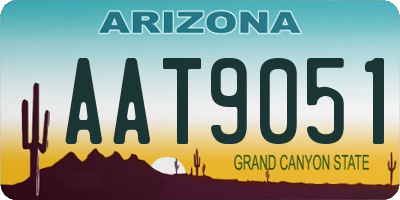 AZ license plate AAT9051