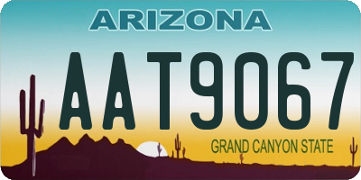 AZ license plate AAT9067