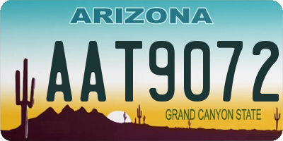 AZ license plate AAT9072