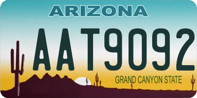 AZ license plate AAT9092