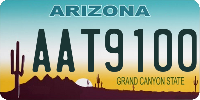 AZ license plate AAT9100