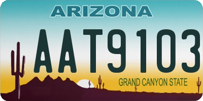 AZ license plate AAT9103