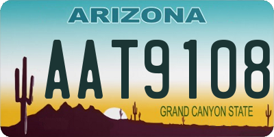 AZ license plate AAT9108