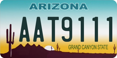 AZ license plate AAT9111