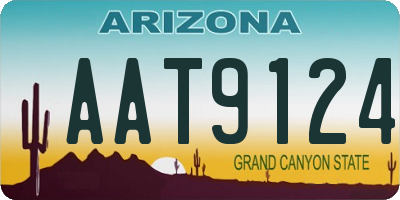 AZ license plate AAT9124