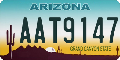 AZ license plate AAT9147