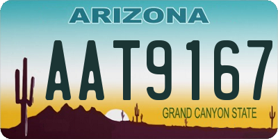 AZ license plate AAT9167