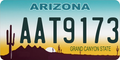 AZ license plate AAT9173