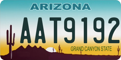 AZ license plate AAT9192