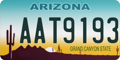AZ license plate AAT9193