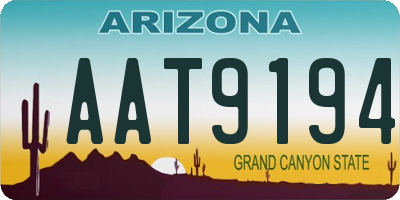 AZ license plate AAT9194
