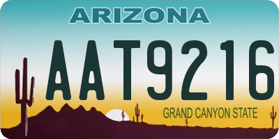 AZ license plate AAT9216