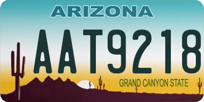 AZ license plate AAT9218
