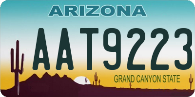 AZ license plate AAT9223