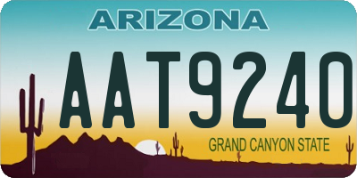 AZ license plate AAT9240