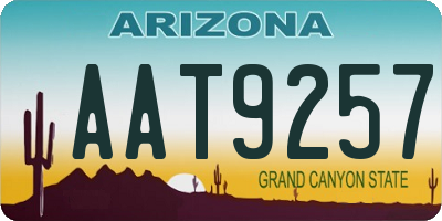 AZ license plate AAT9257