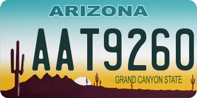 AZ license plate AAT9260
