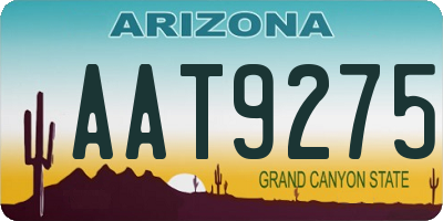 AZ license plate AAT9275