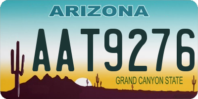 AZ license plate AAT9276