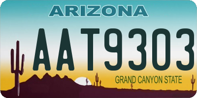 AZ license plate AAT9303