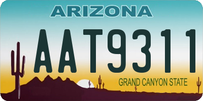 AZ license plate AAT9311