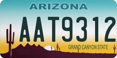 AZ license plate AAT9312