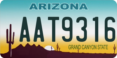 AZ license plate AAT9316