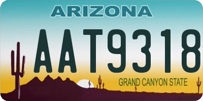 AZ license plate AAT9318
